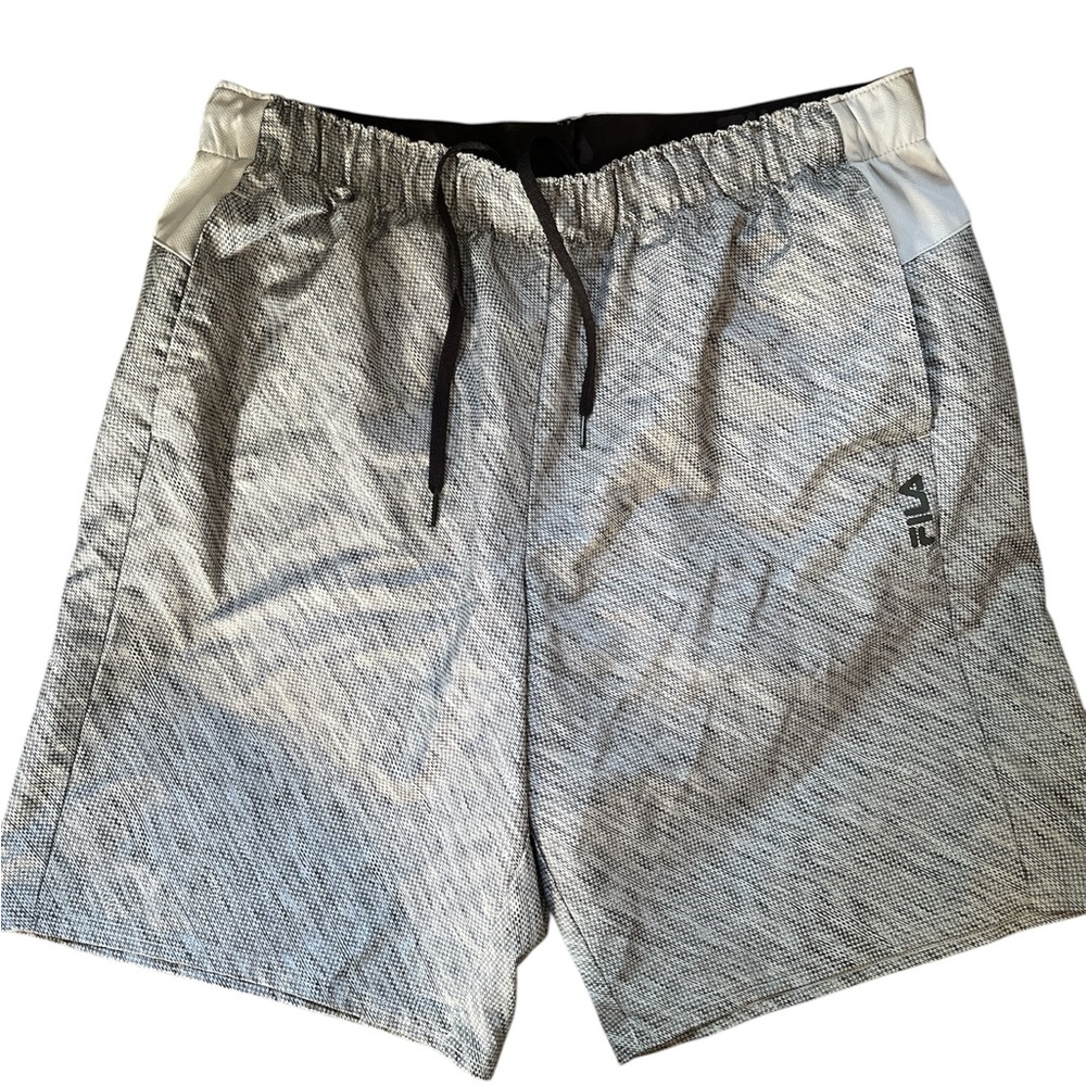 Fila Gray and White swim shorts with Relaxed Fit worn once